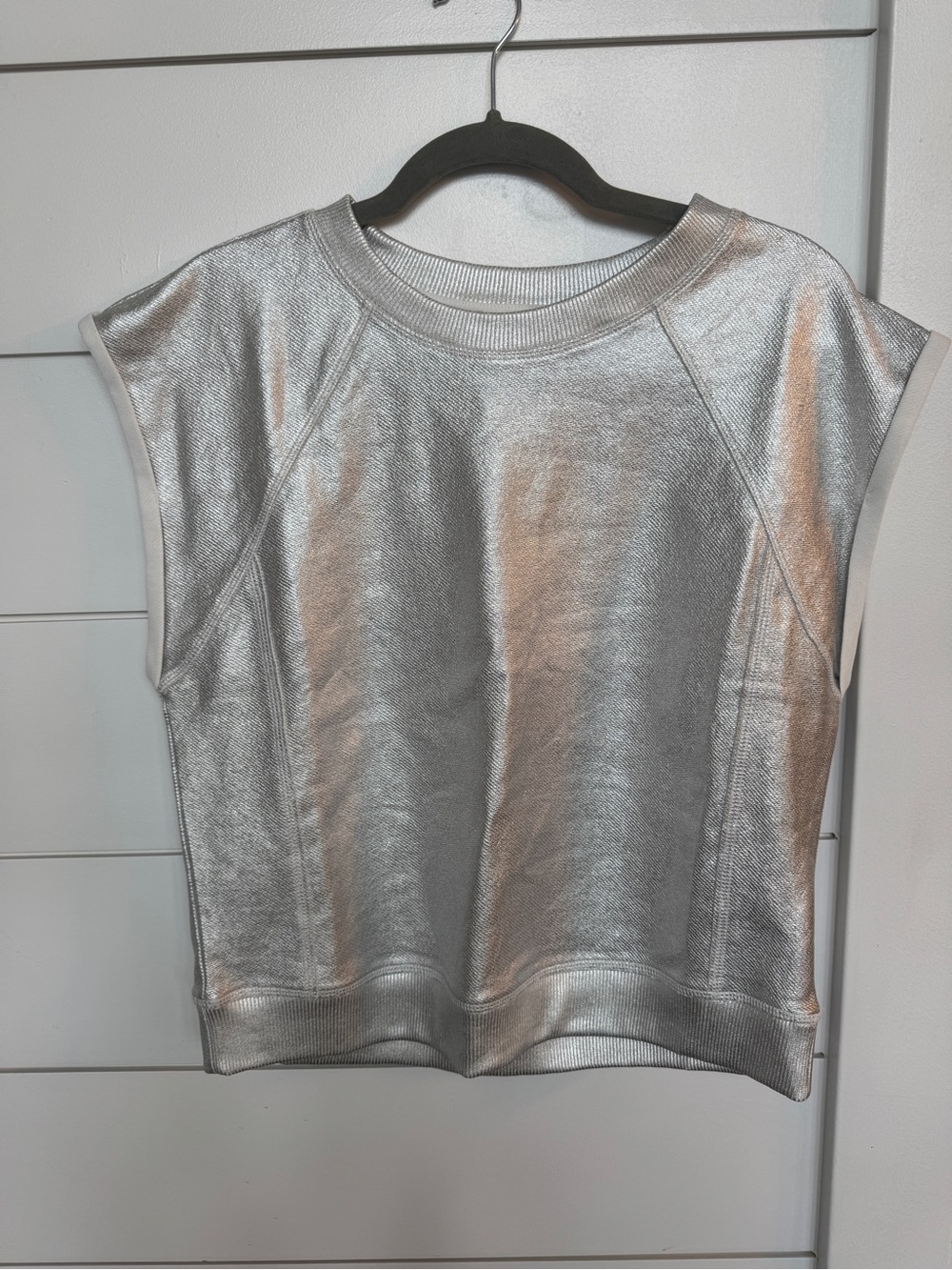 Pilcro Silver Metallic Muscle Tee - Picture 2 of 7